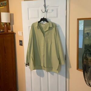 MADEWELL cotton poplin over-sized shirt, XXL. Light green; new w/out tags.